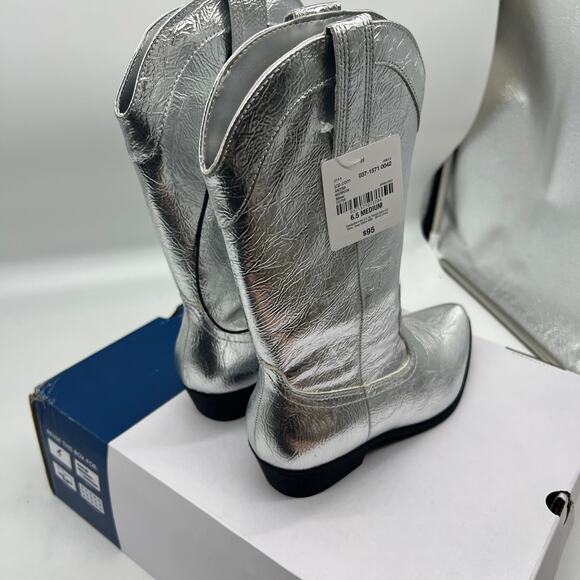 Arizona Jean Co Womens Western Heel Booties Maybrook Silver Boots Size 6.5M - Picture 4 of 12